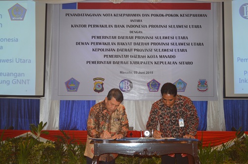 Pemprov Sulut Tandatangani Nota Kesepahaman Dengan BI